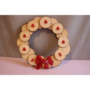 Handmade Wood Slice Wreath 12"
